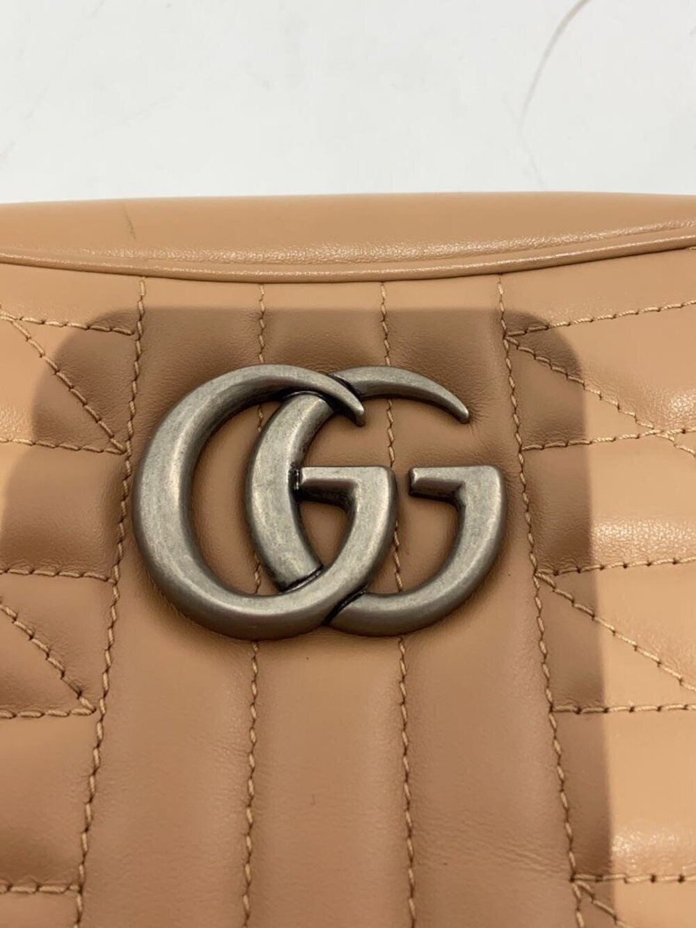 Gucci GG Marmont shoulder bag quilted beige leather Brown - Picture 5 of 6